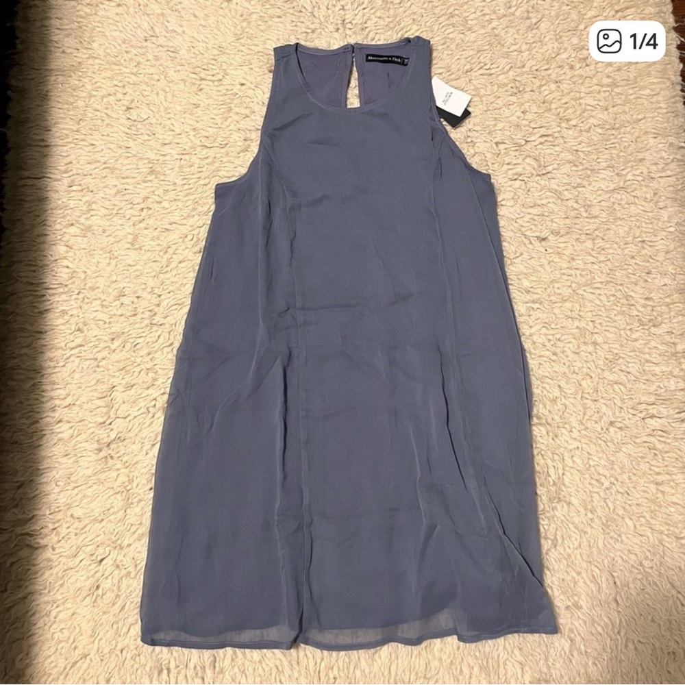 Abercrombie indigo sleeveless swing dress NEW